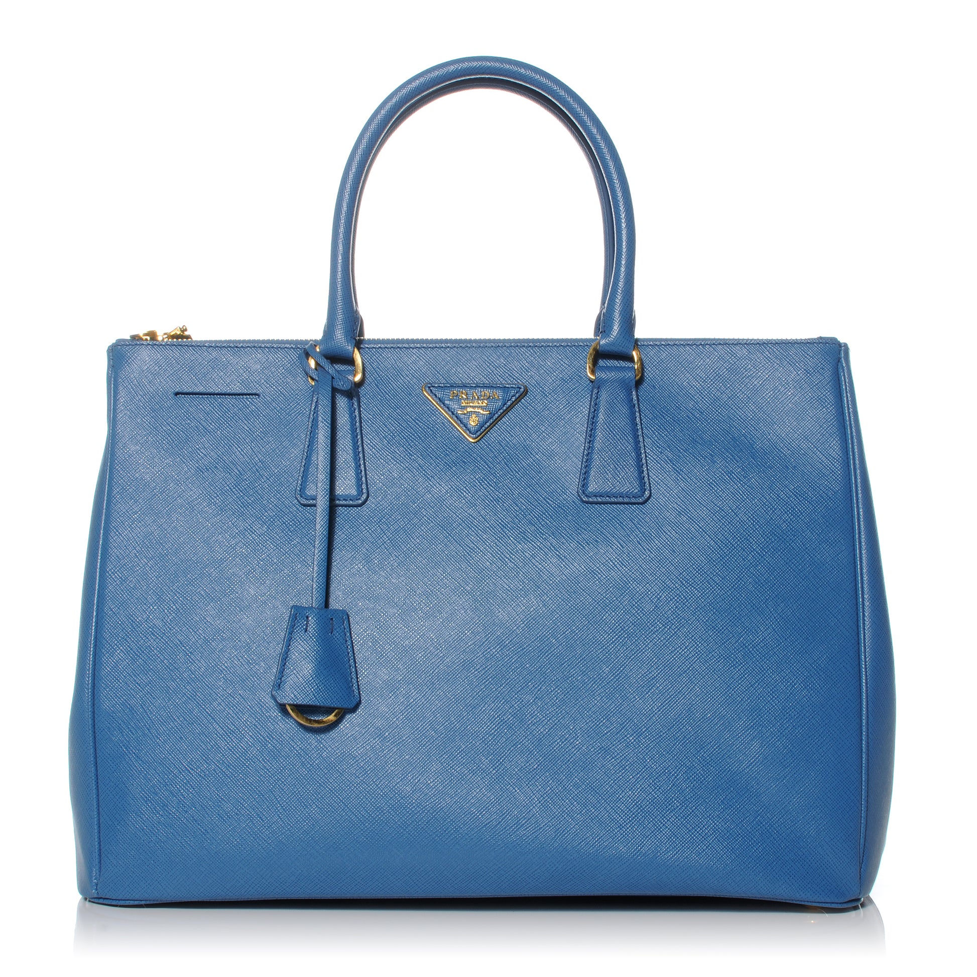 Prada Saffiano Lux Large Galleria Double Zip Tote Cobalto 1 of 9