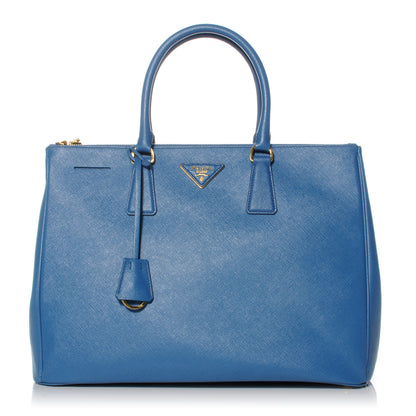 Prada Saffiano Lux Large Galleria Double Zip Tote Cobalto 1 of 9
