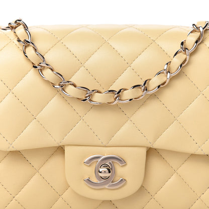 Chanel Lambskin Quilted Mini Square Flap Light Yellow 10 of 11
