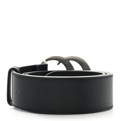 Gucci Textured Dollar Calfskin Nickel Double G 40mm Belt 85 34 Black 2 of 7