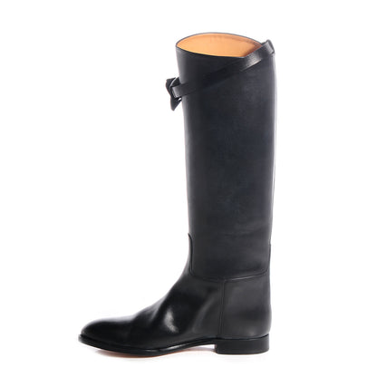 Hermes Box Calfskin Equestrian Jumping Boots 40.5 Black 1 of 13