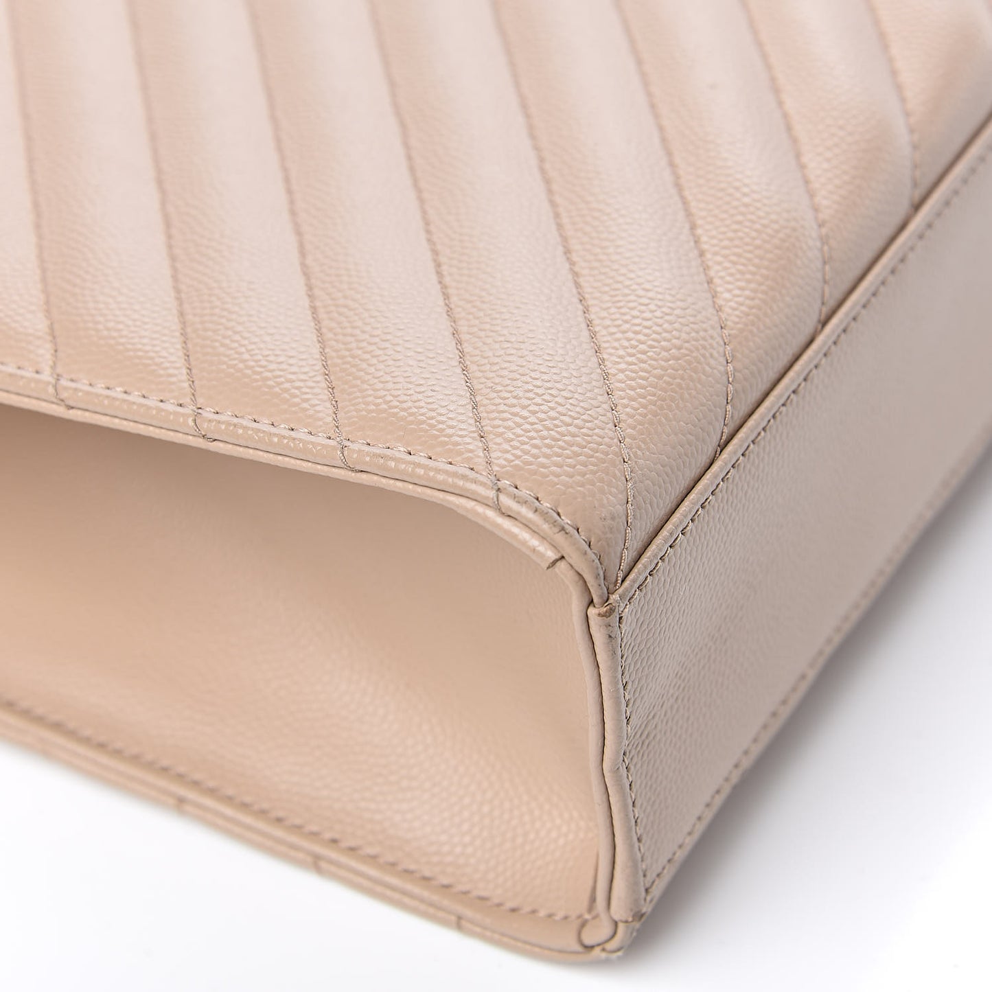 Grain De Poudre Matelasse Chevron Large Monogram Satchel Dark Beige