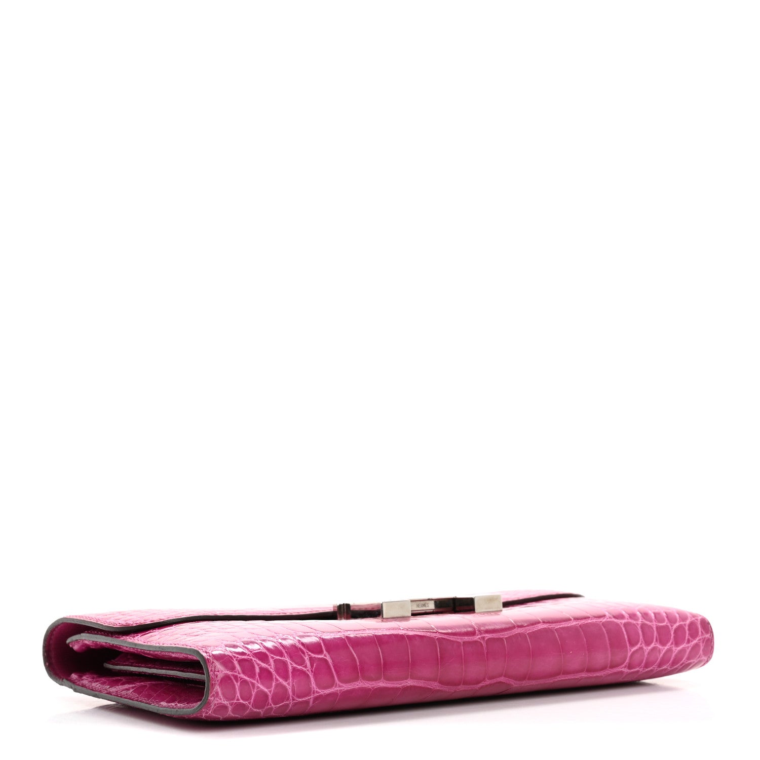 Hermes Shiny Alligator Constance Long Wallet Rose Scheherazade 4 of 12