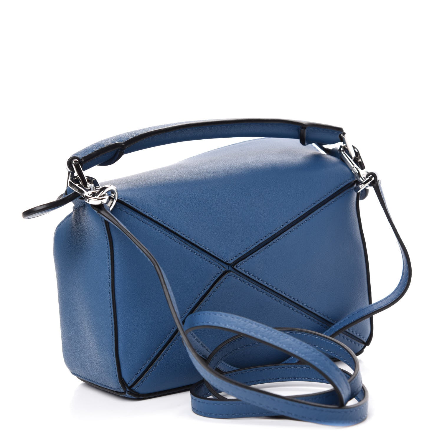 Loewe Calfskin Mini Puzzle Bag Blue 3 of 10