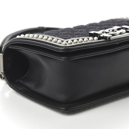 Chanel Calfskin Pearl Tweed Small Boy Flap Black 6 of 10