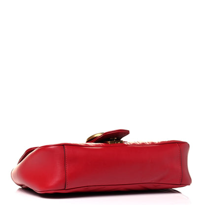 Gucci Calfskin Matelasse Small GG Marmont Shoulder Bag Hibiscus Red 3 of 4