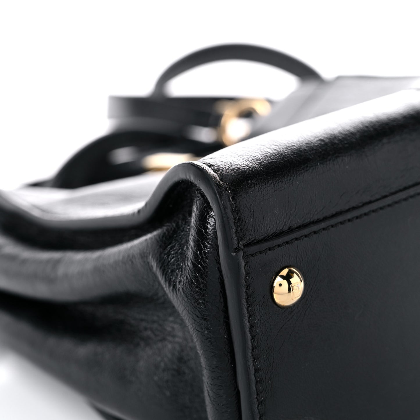 Agnello Old Shine Medium Peekaboo Iconic Satchel Black