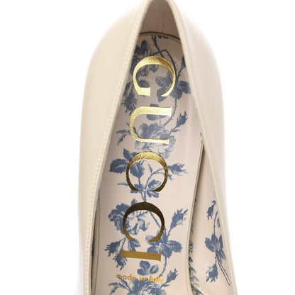 Gucci Malaga Kid GG Victoire 95mm Loafer Pumps 39.5 Vintage White 7 of 9