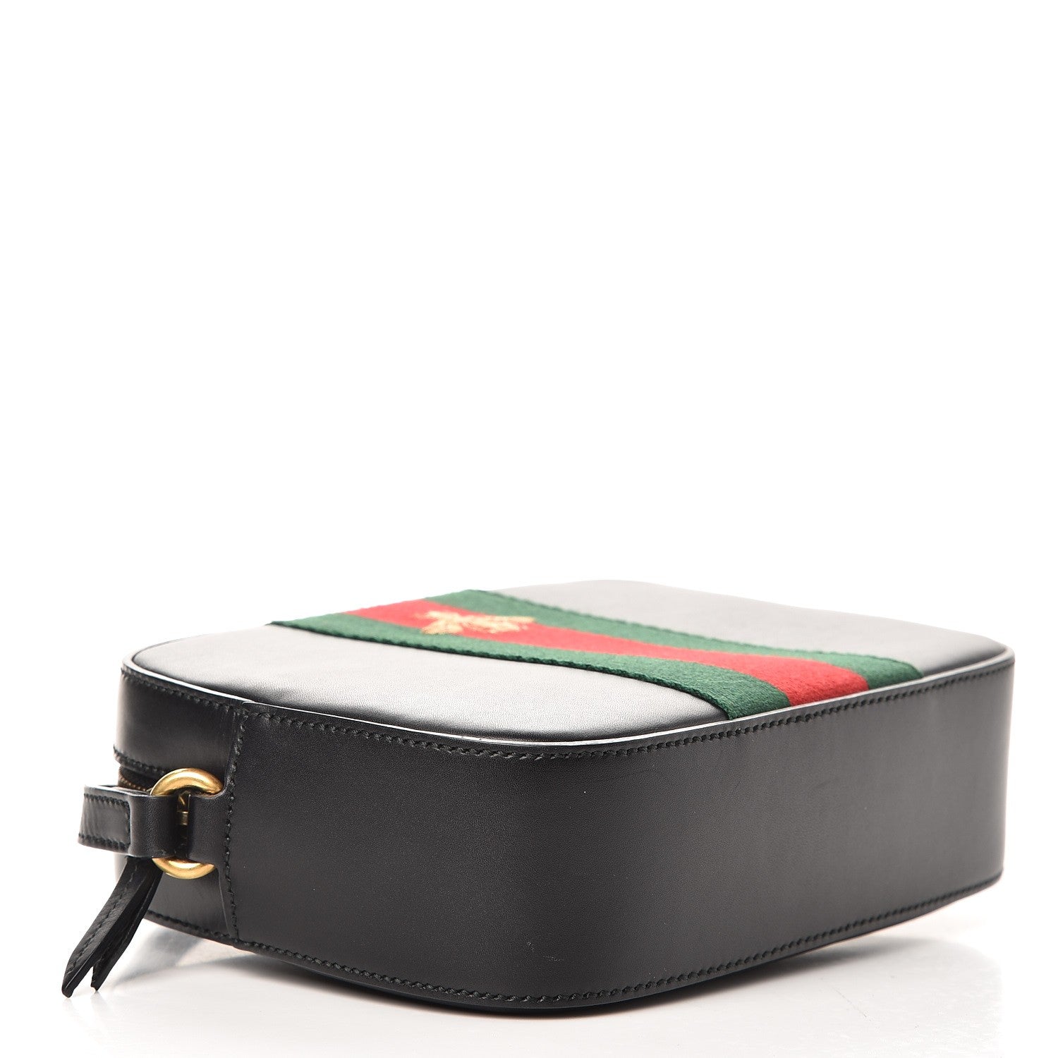 Gucci Calfskin Web Small Webby Bee Shoulder Bag Black 4 of 9