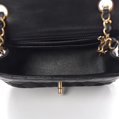 Chanel Lambskin Quilted Mini Square Flap Black 10 of 10