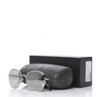 Chanel Round Spring Sunglasses 4206 Black Silver 8 of 8