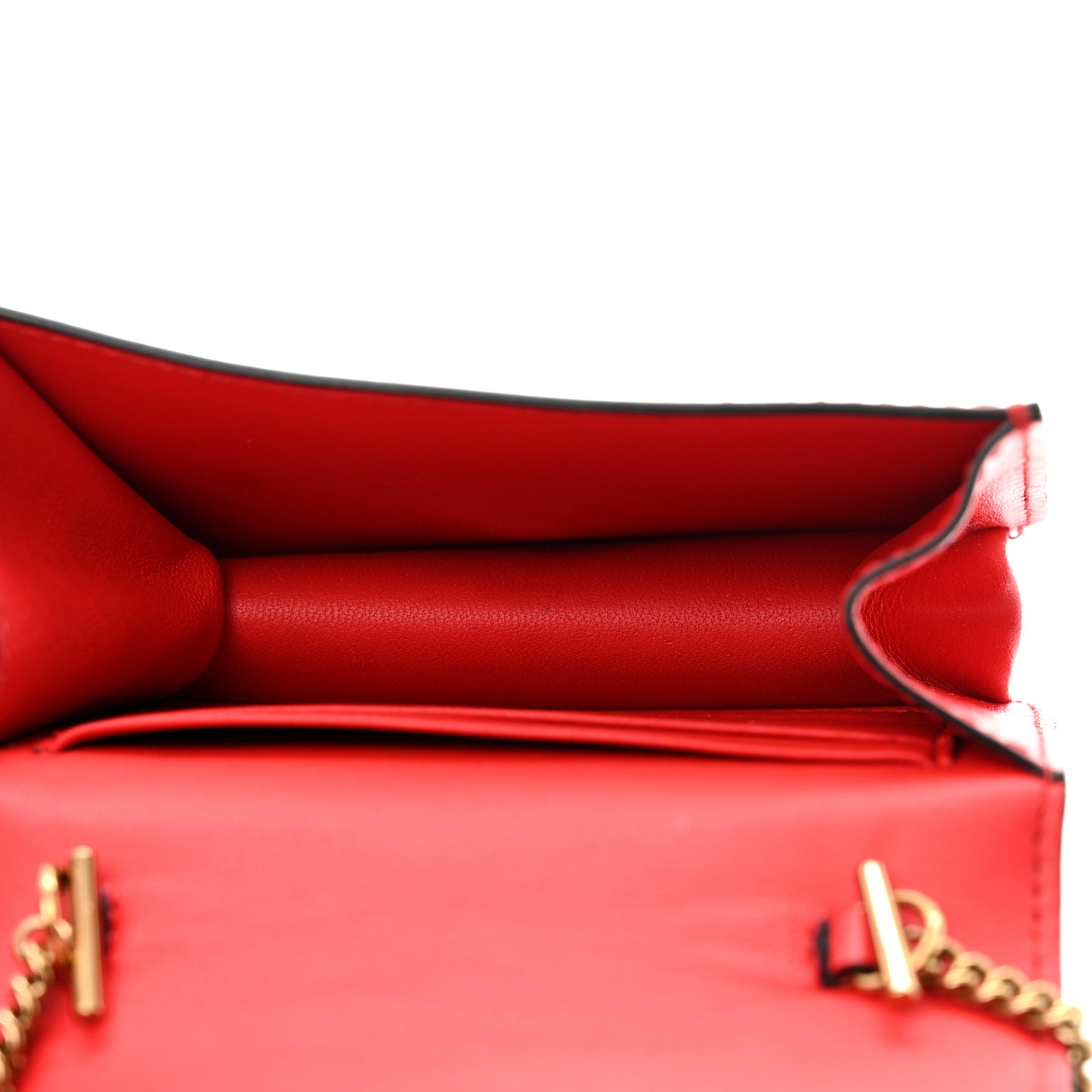 Vitello Mini Virtus Chain Clutch Red