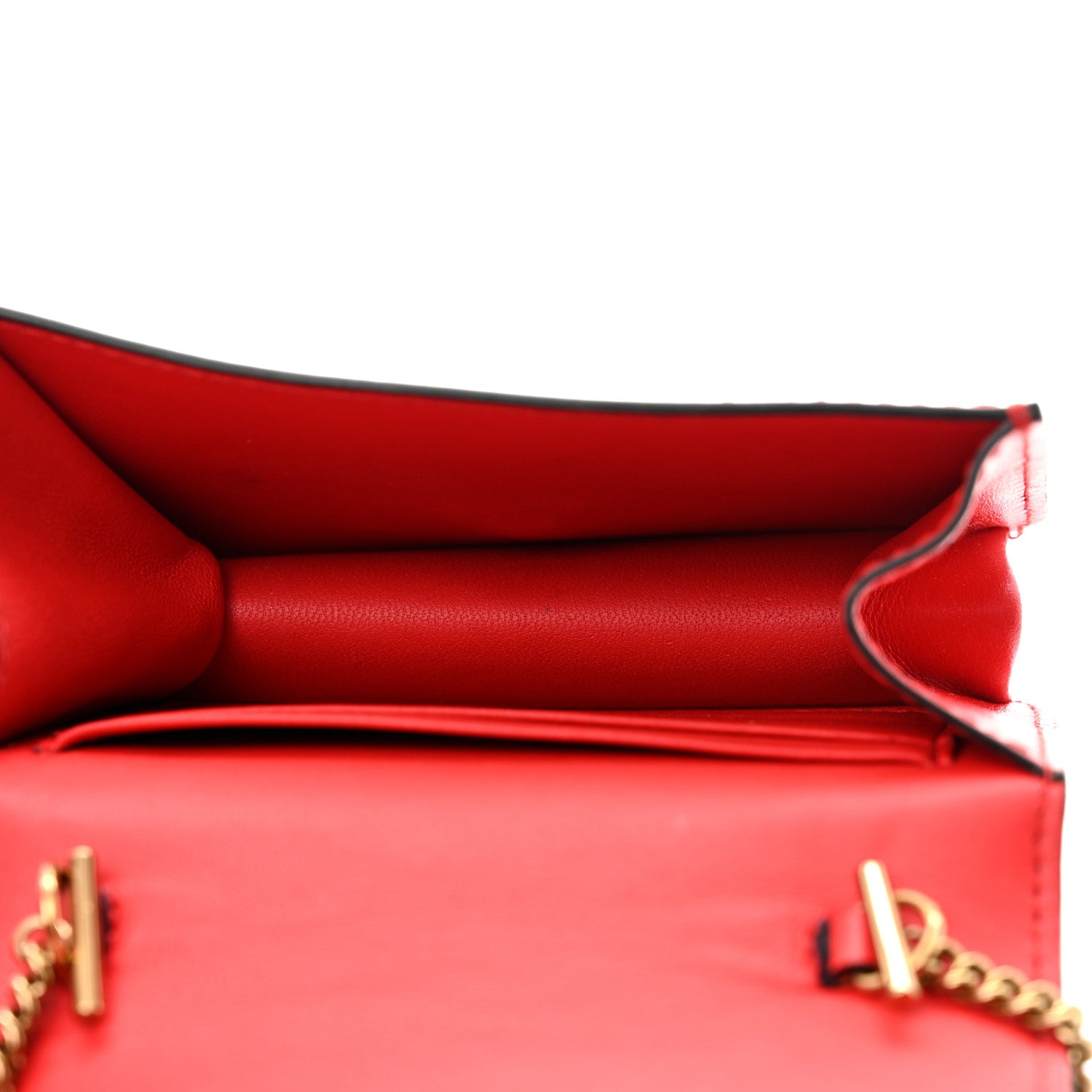 Versace Vitello Mini Virtus Chain Clutch Red 5 of 8