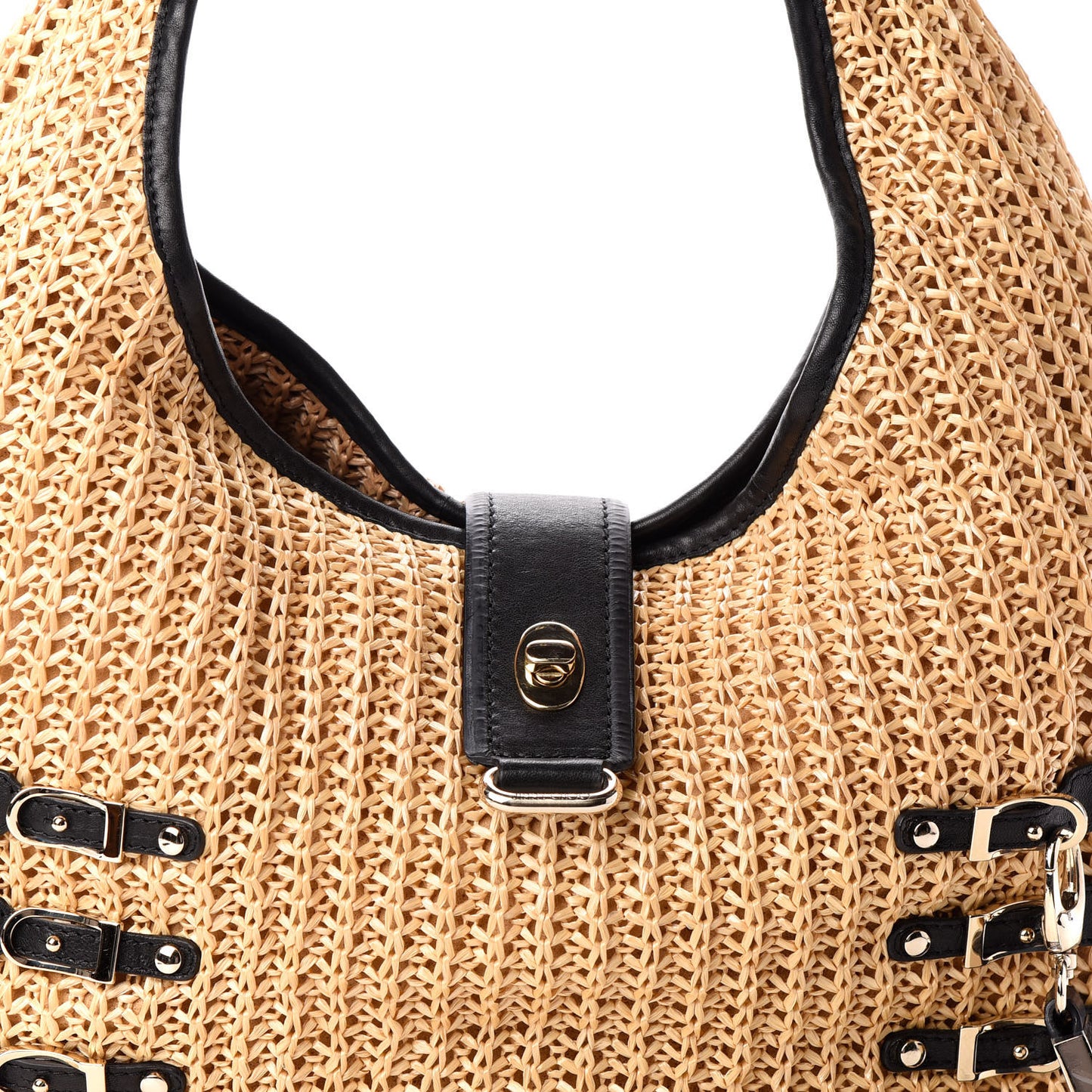 Woven Raffia Bali Hobo Taupe