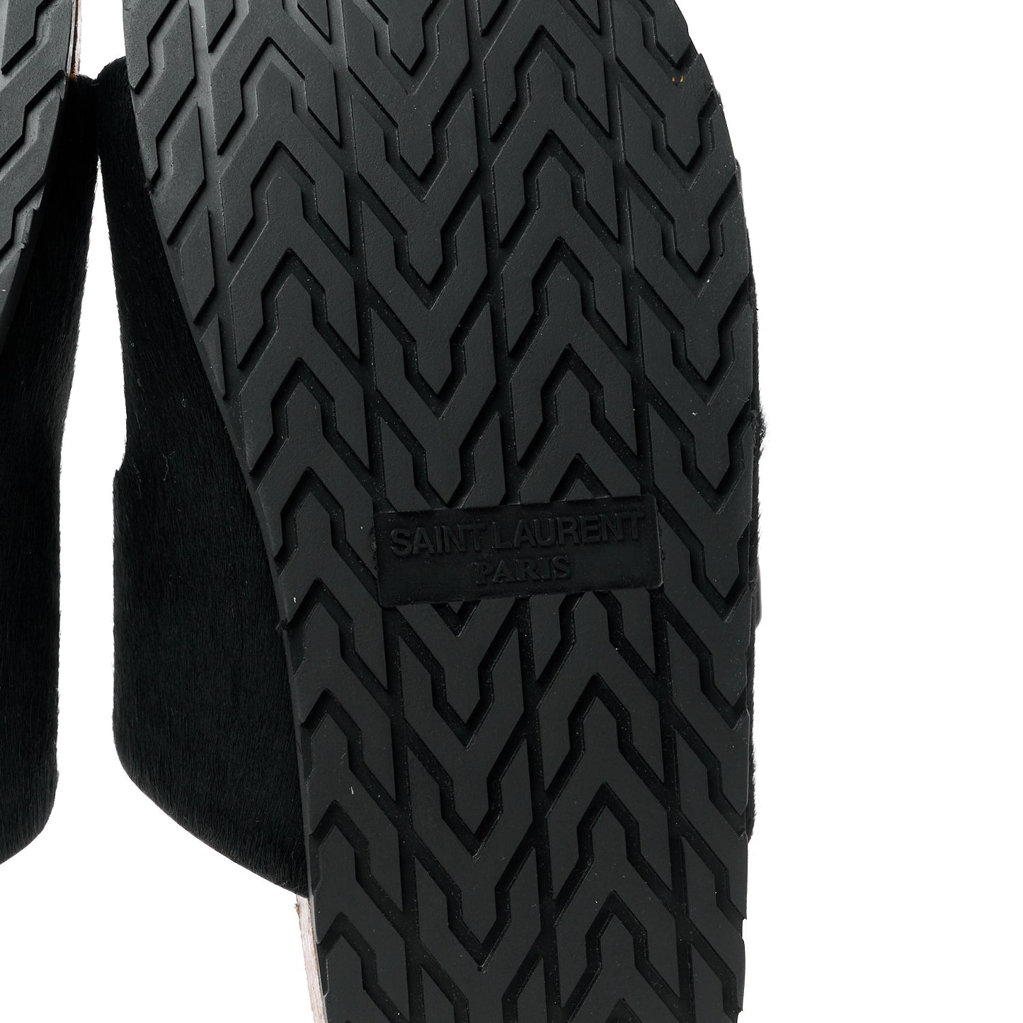 Calf Hair Jimmy Cross Slides 37 Black