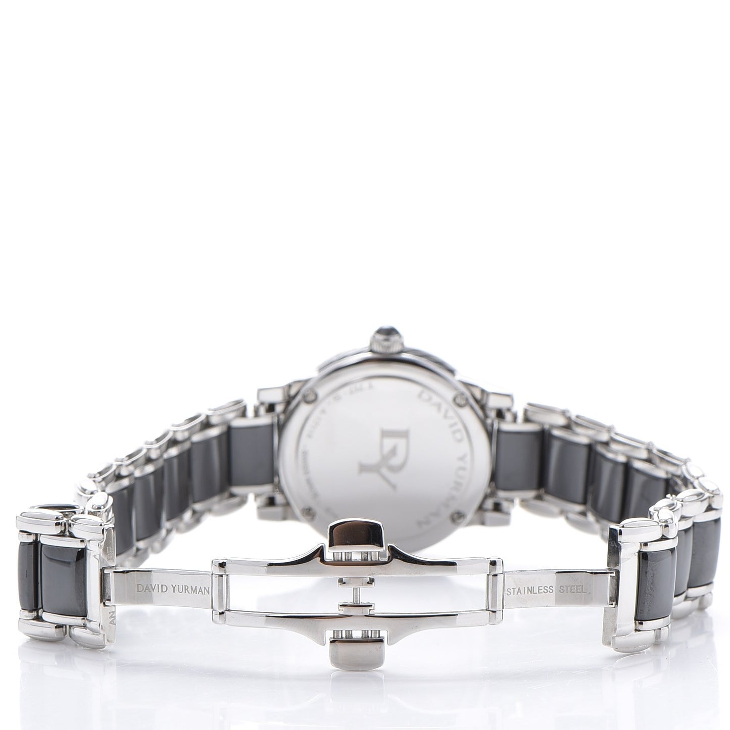 Stainless Steel Ceramic Diamond 30mm Classic Quartz Watch Black
