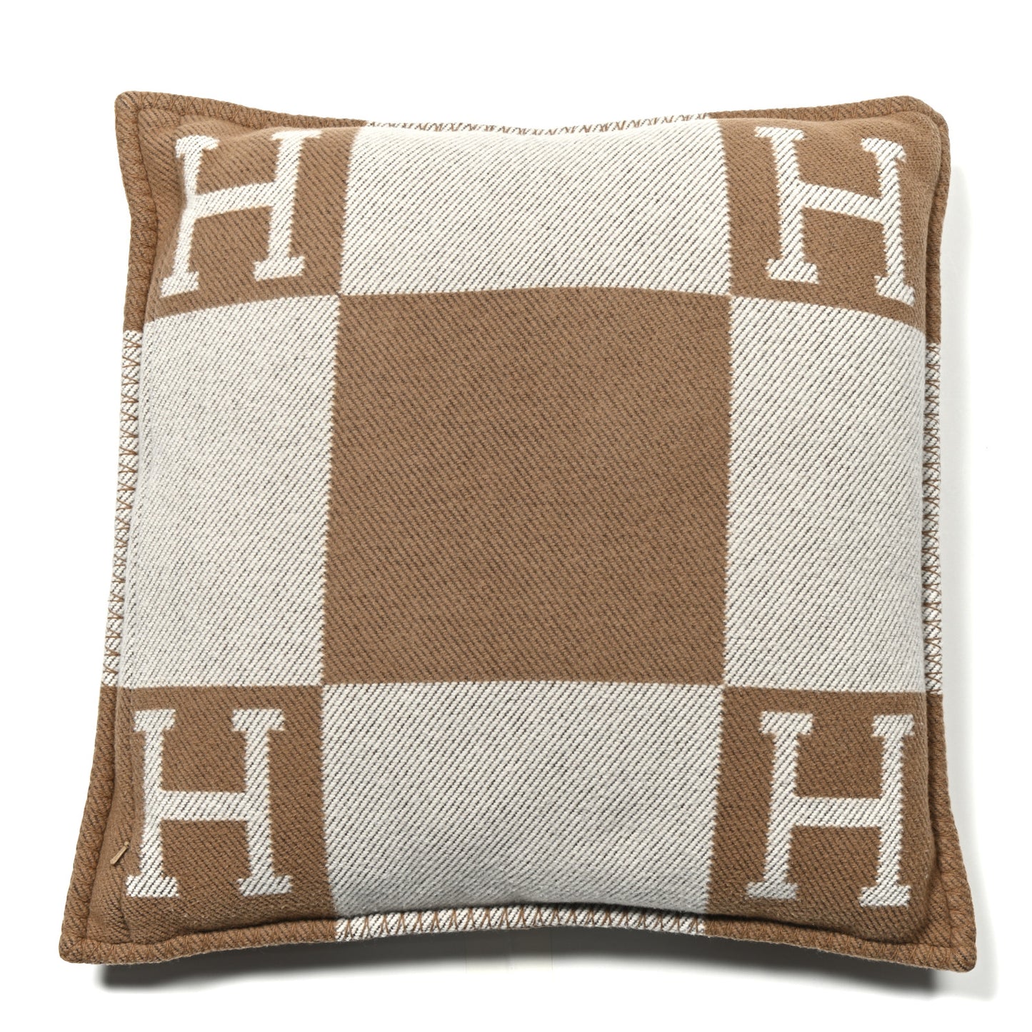 Wool Cashmere Avalon Pillow PM Ecru Camel