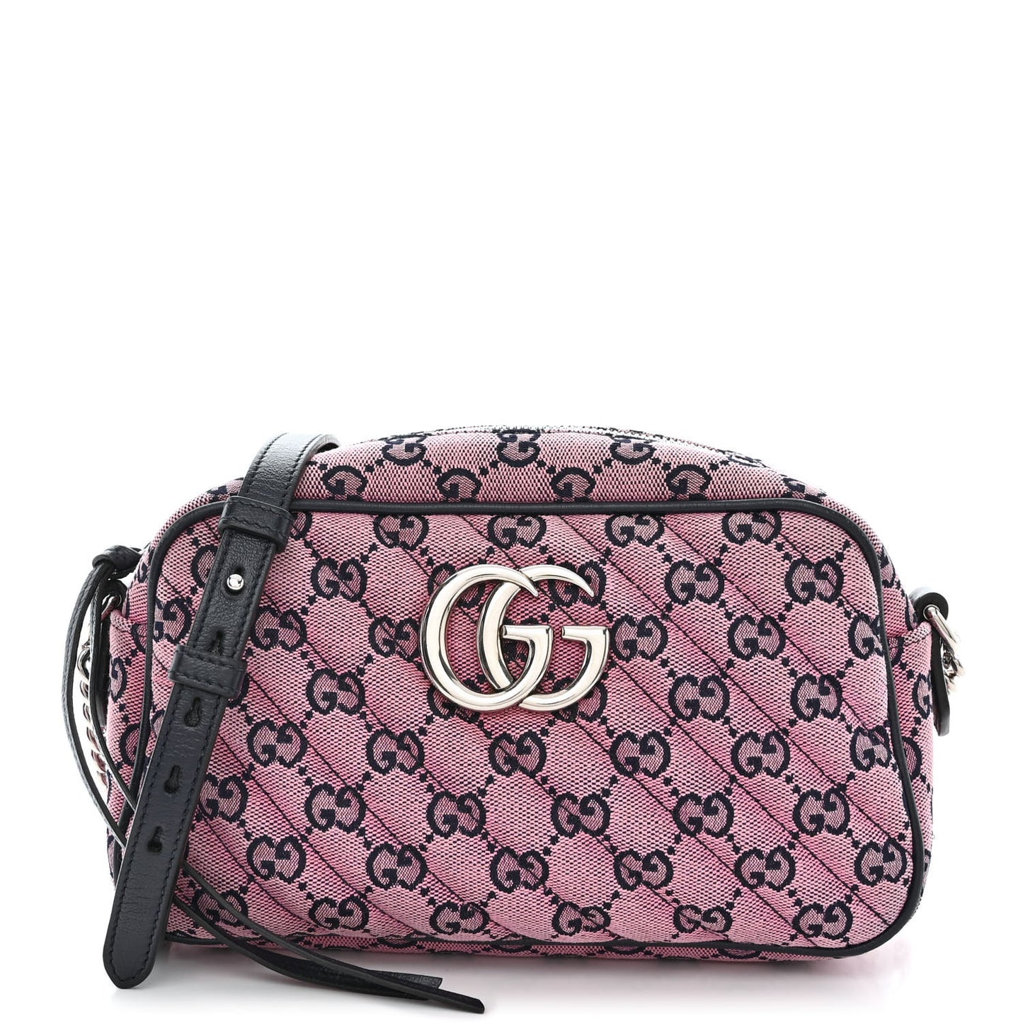 Monogram Multicolor Matelasse Diagonal Small GG Marmont Chain Shoulder Bag Pink Blue