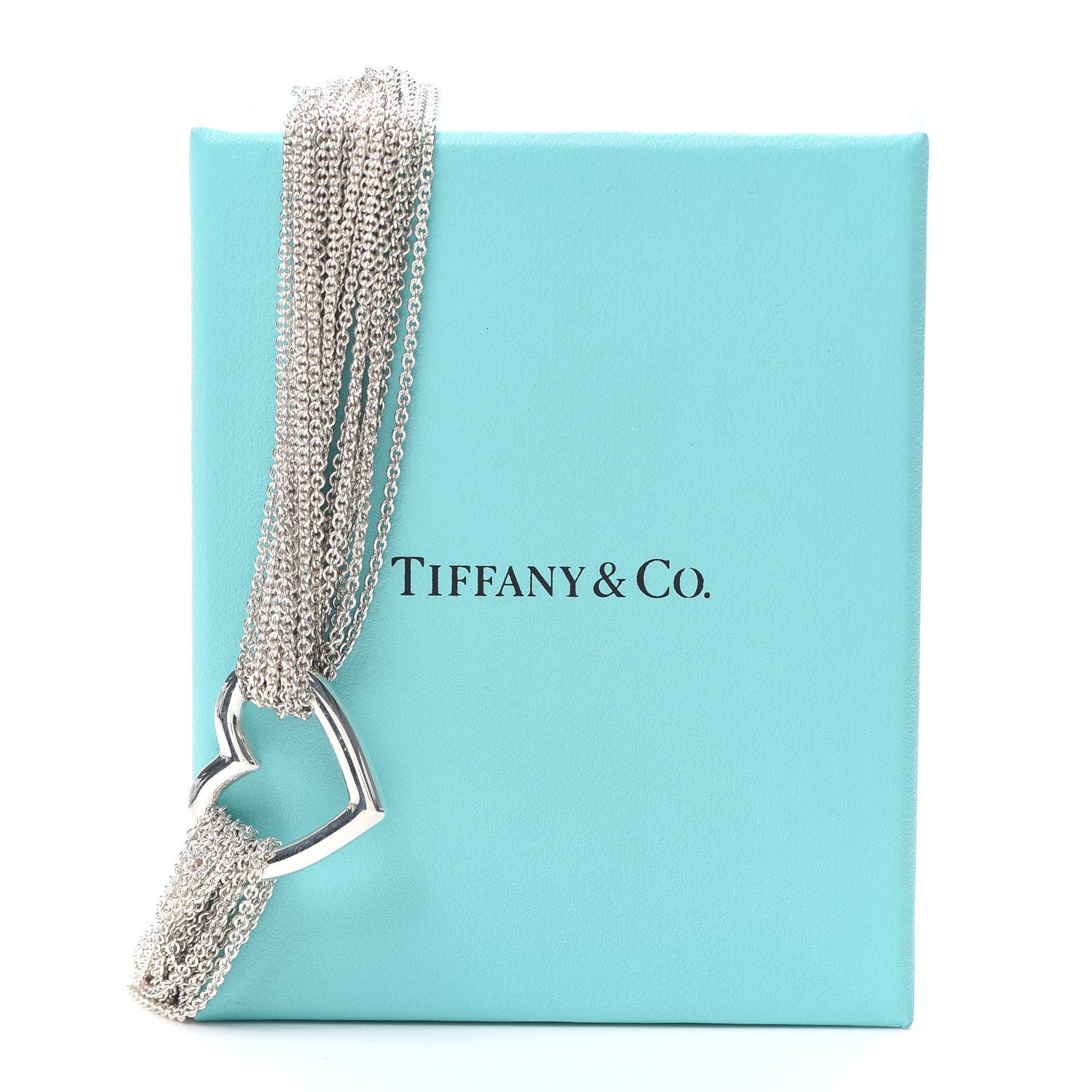 Tiffany Sterling Silver Heart Multi Chain Toggle Necklace 5 of 5