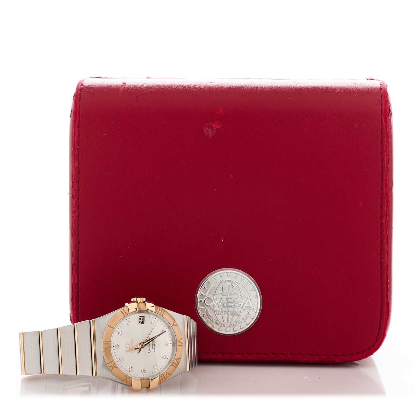 Stainless Steel 18K Red Gold Diamond 35mm Constellation Co-Axial Automatic Watch 123.20.35.20.52.001