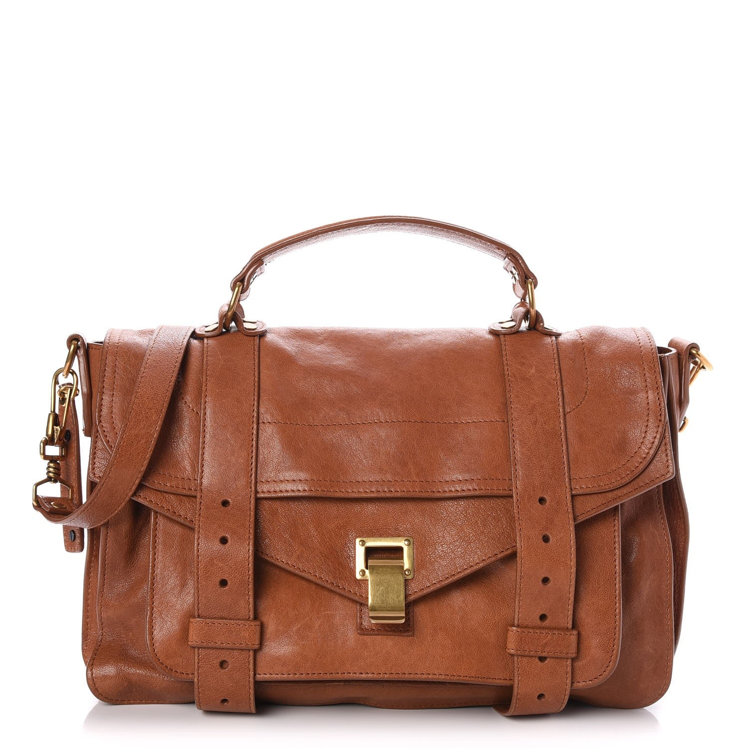 Proenza Schouler Lambskin Medium PS1 Satchel Saddle 1 of 9
