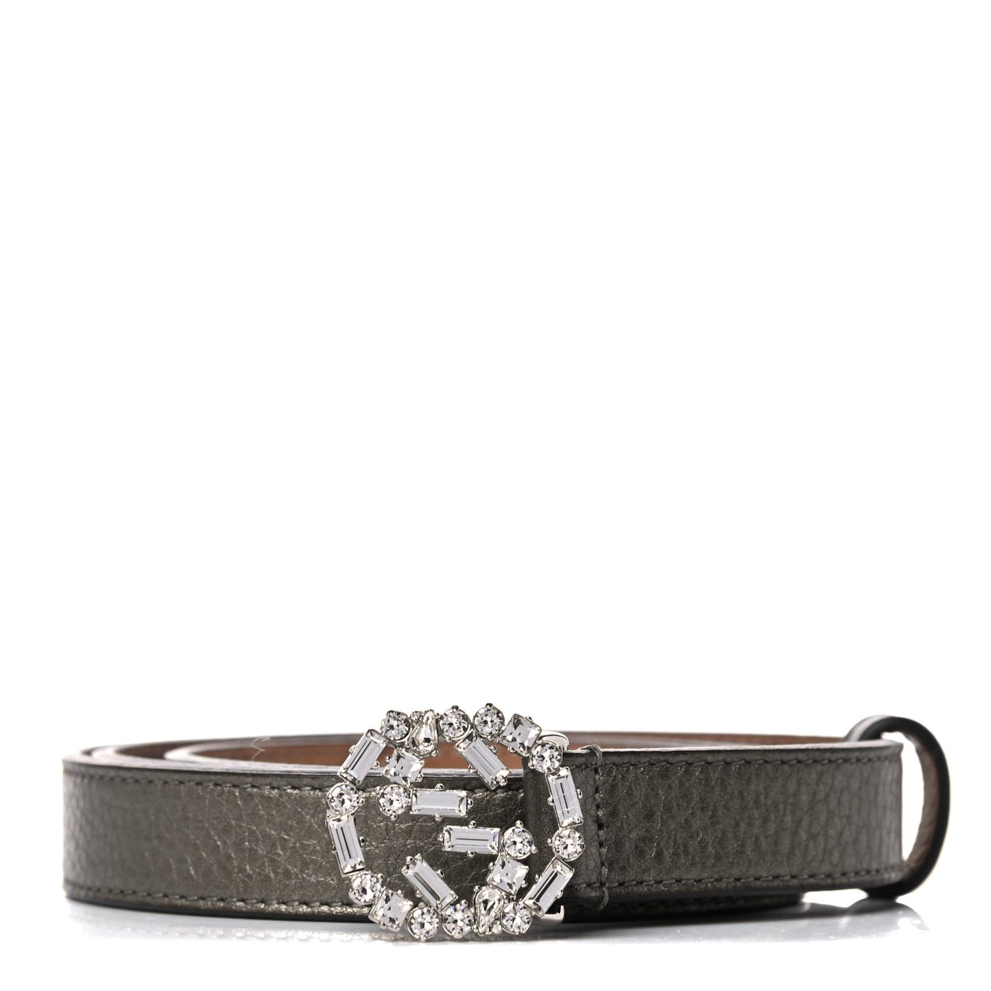 Metallic Calfskin Crystal Interlocking G Belt 95 38 Sasso