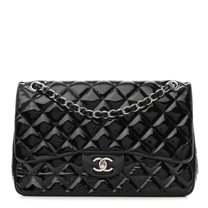 Chanel Patent Quilted Jumbo Double Flap Black 1 of 11