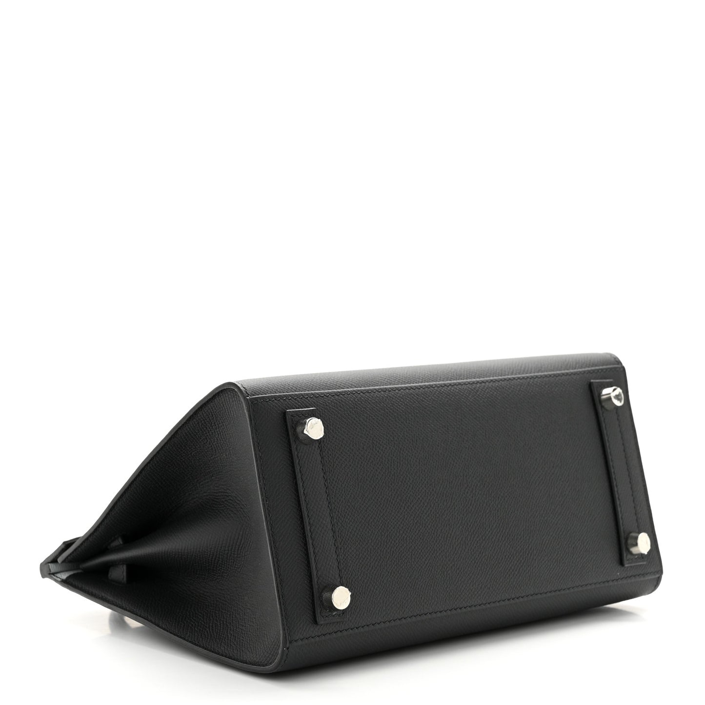 Epsom Horseshoe Birkin Sellier 25 Black Bleu Pale