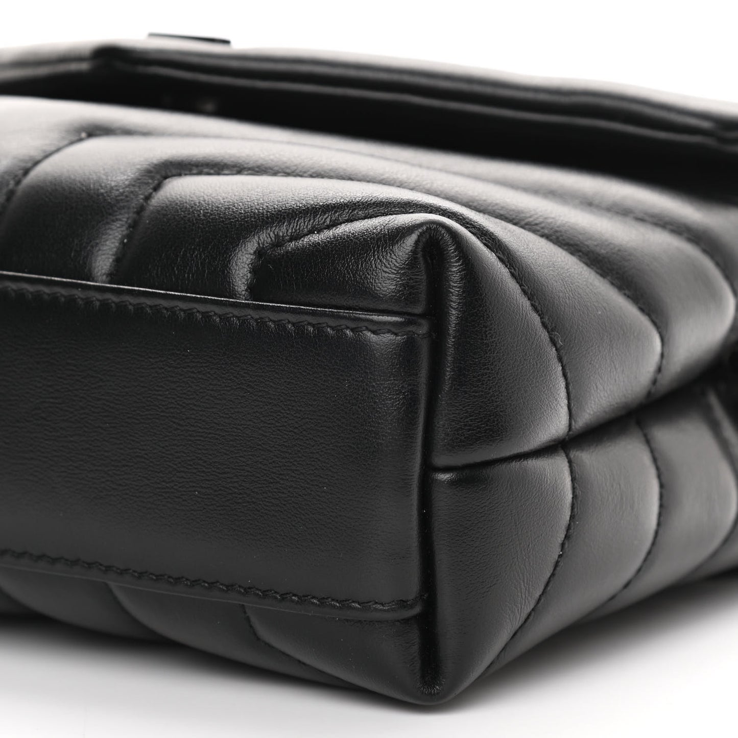 Calfskin Y Quilted Monogram Toy Loulou Crossbody Bag Black