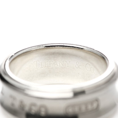 Tiffany Sterling Silver Titanium 1837 Band Ring 55 7.25 4 of 5