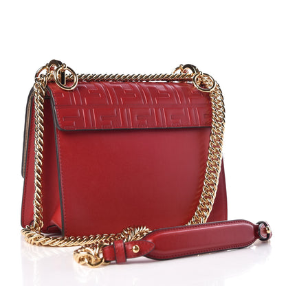 Fendi Vitello Liberty FF 1974 Embossed Small Kan I Shoulder Bag Fragola 2 of 9