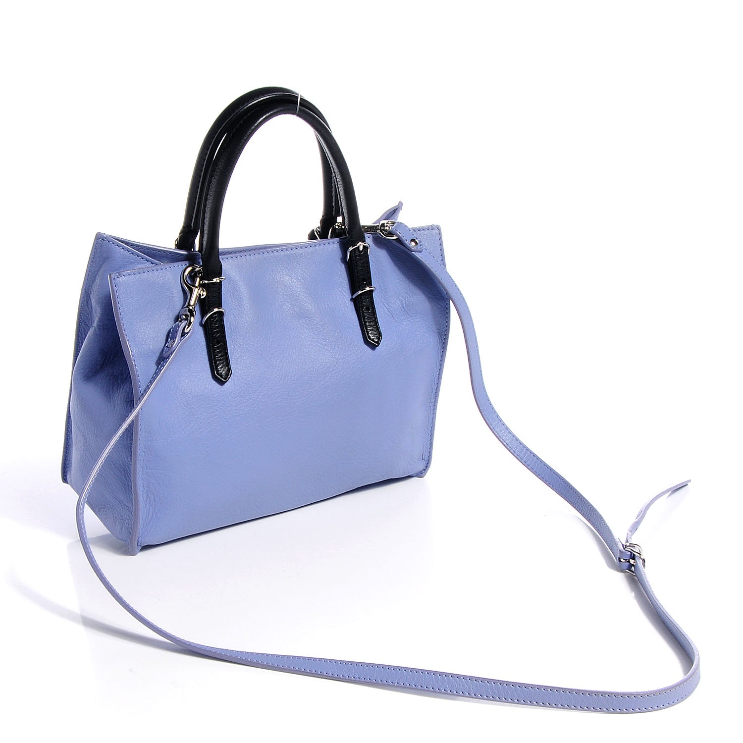 Balenciaga Veau Souple Bi-Color Papier Mini A4 Zip Around Tote Purple Black 3 of 8