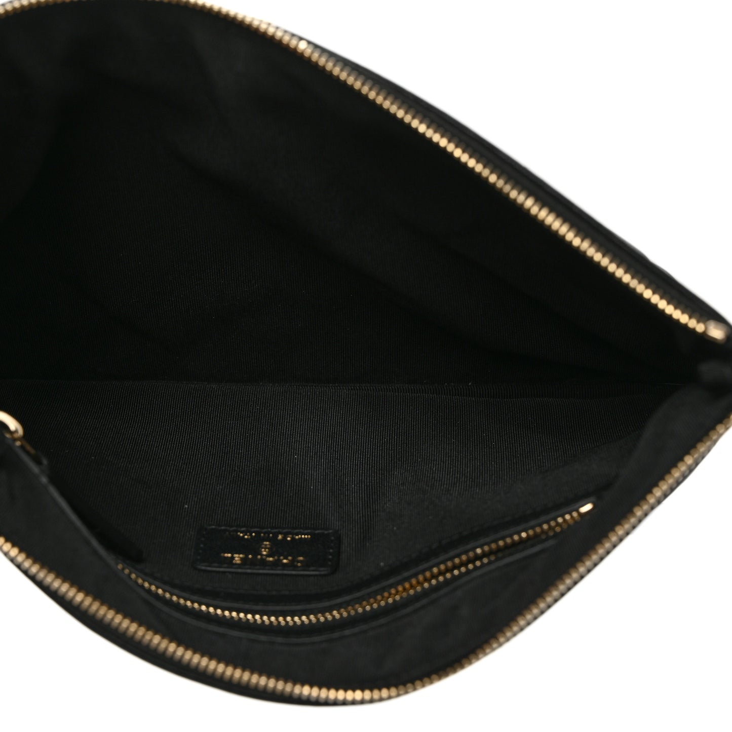 Caviar Quilted Mademoiselle Vintage Large Zip Pouch Black