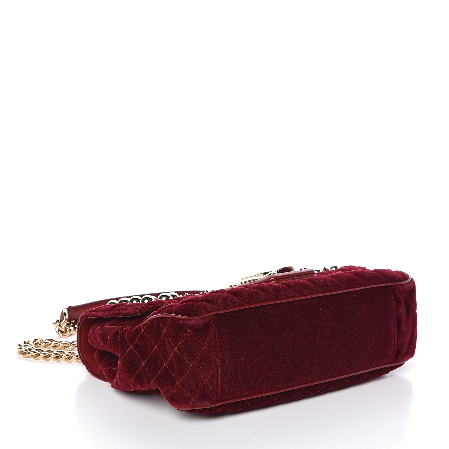 Velvet Watersnake Embellished Lucia Shoulder Bag Dark Purple