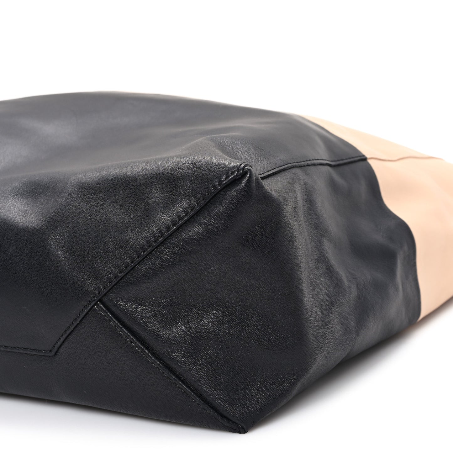 Lambskin Horizontal Bi-Cabas Nude Black