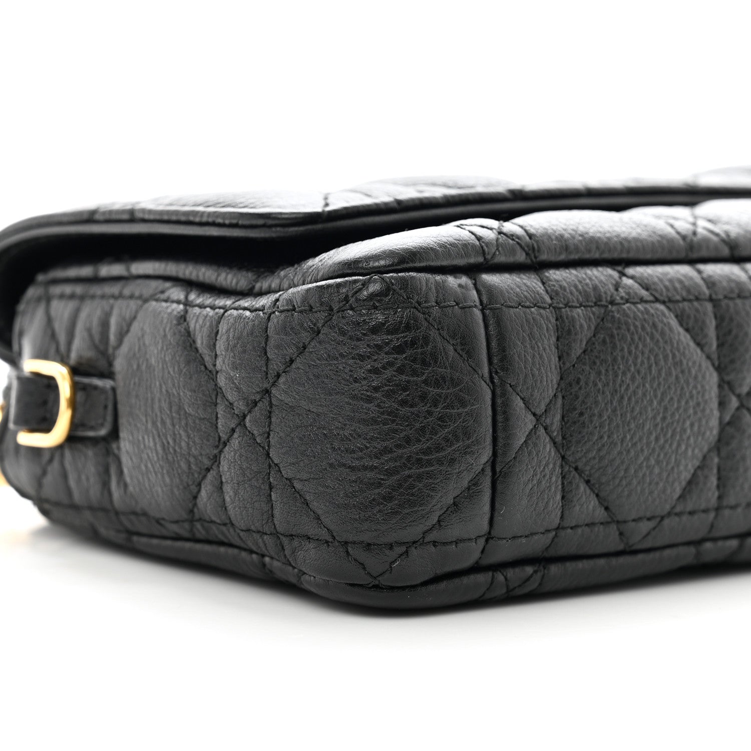 Christian Dior Supple Calfskin Cannage Caro Pouch with Chain Black 9 of 11