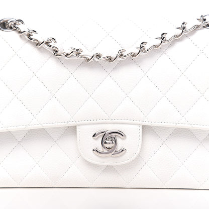 Chanel Caviar Quilted Medium Double Flap White 15 of 16