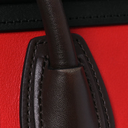Celine Smooth Calfskin Bullhide Nano Tri-Color Luggage Bright Red 11 of 14