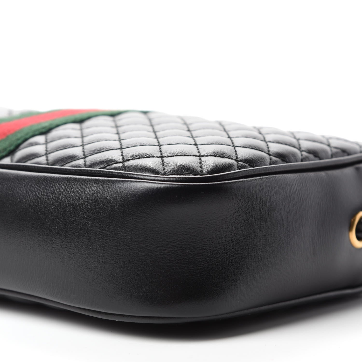 Gucci Calfskin Web Trapuntata Small GG Shoulder Bag Black 7 of 10
