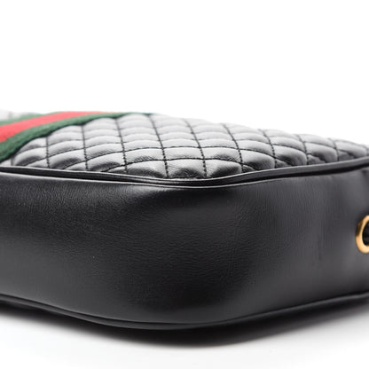 Gucci Calfskin Web Trapuntata Small GG Shoulder Bag Black 7 of 10