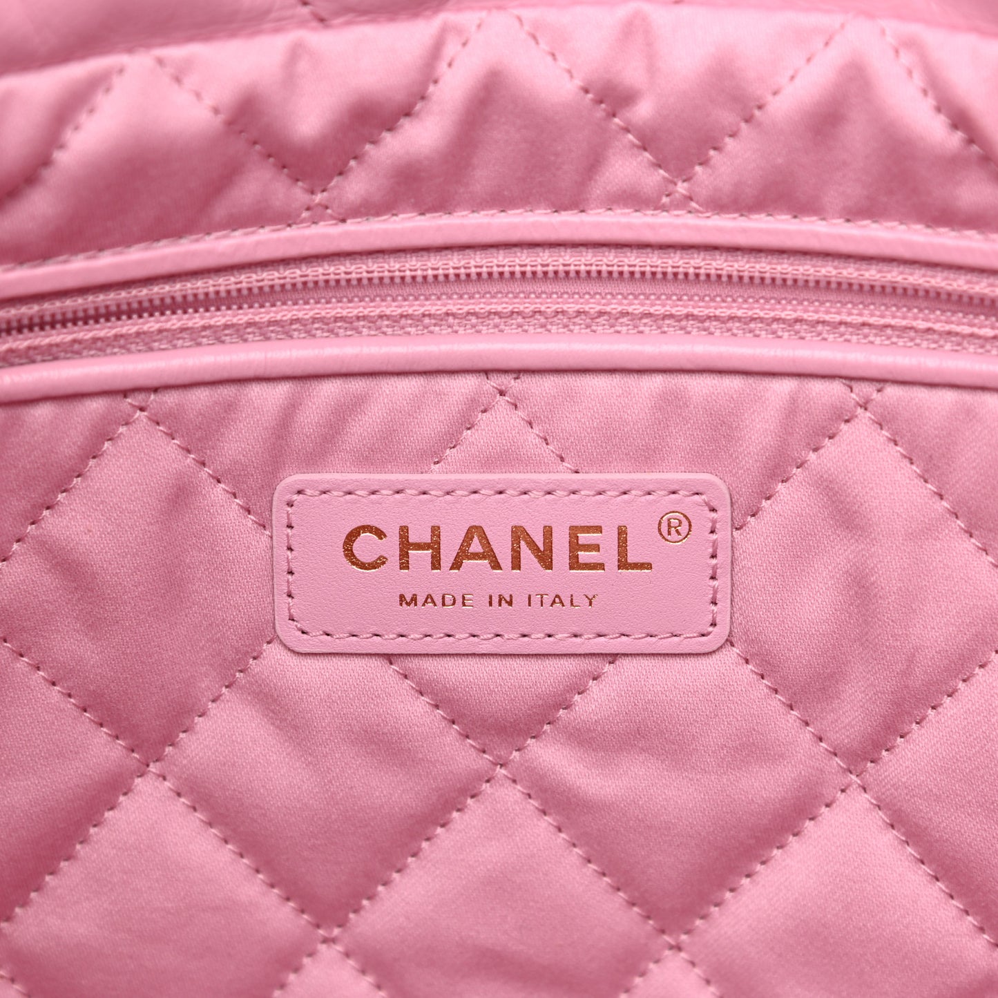 Shiny Calfskin Quilted Small Chanel 22 Pink