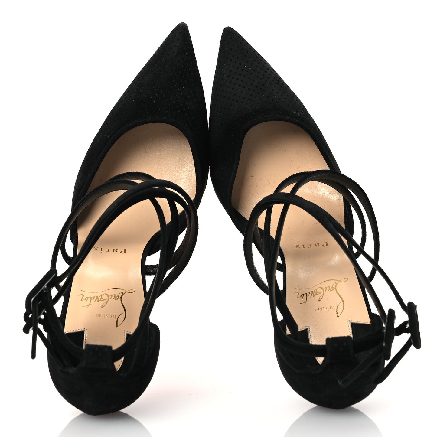 Veau Velours Perforated Victorilla 100 Pumps 39 Black