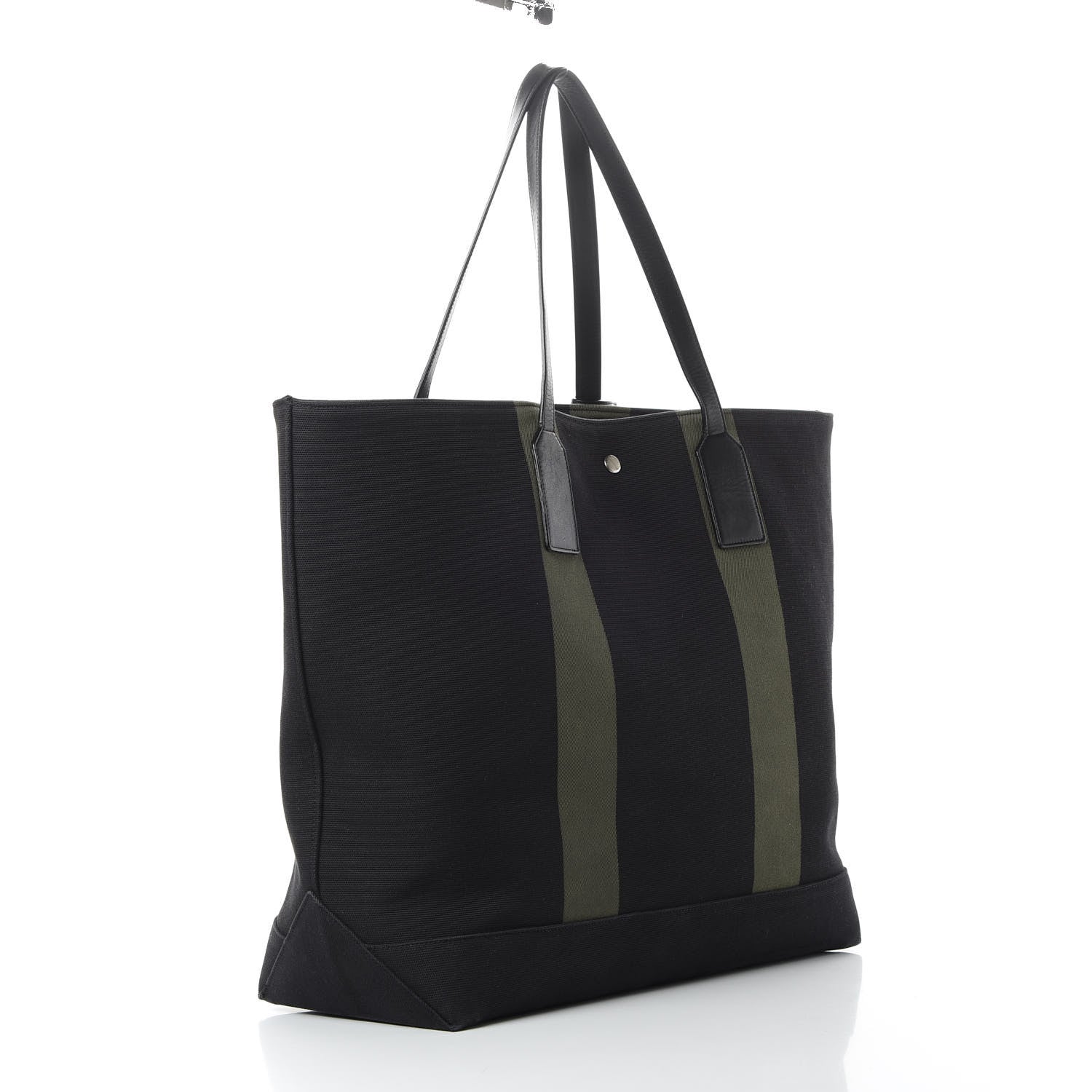 Saint Laurent Canvas Beach Shopping East West Tote Black 3 of 15
