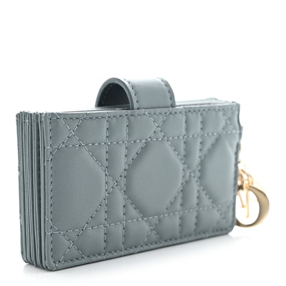 Christian Dior Lambskin Cannage Lady Dior 5-Gusset Card Holder Cloud Blue 3 of 10