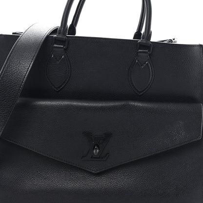 Louis Vuitton Soft Calfskin Lockme Tote MM Black 7 of 9