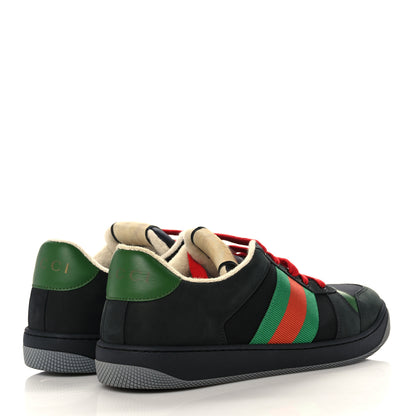 Gucci Nylon Nubuck Web Mens Screener Sneakers 8.5 Black Vintage Green 4 of 7