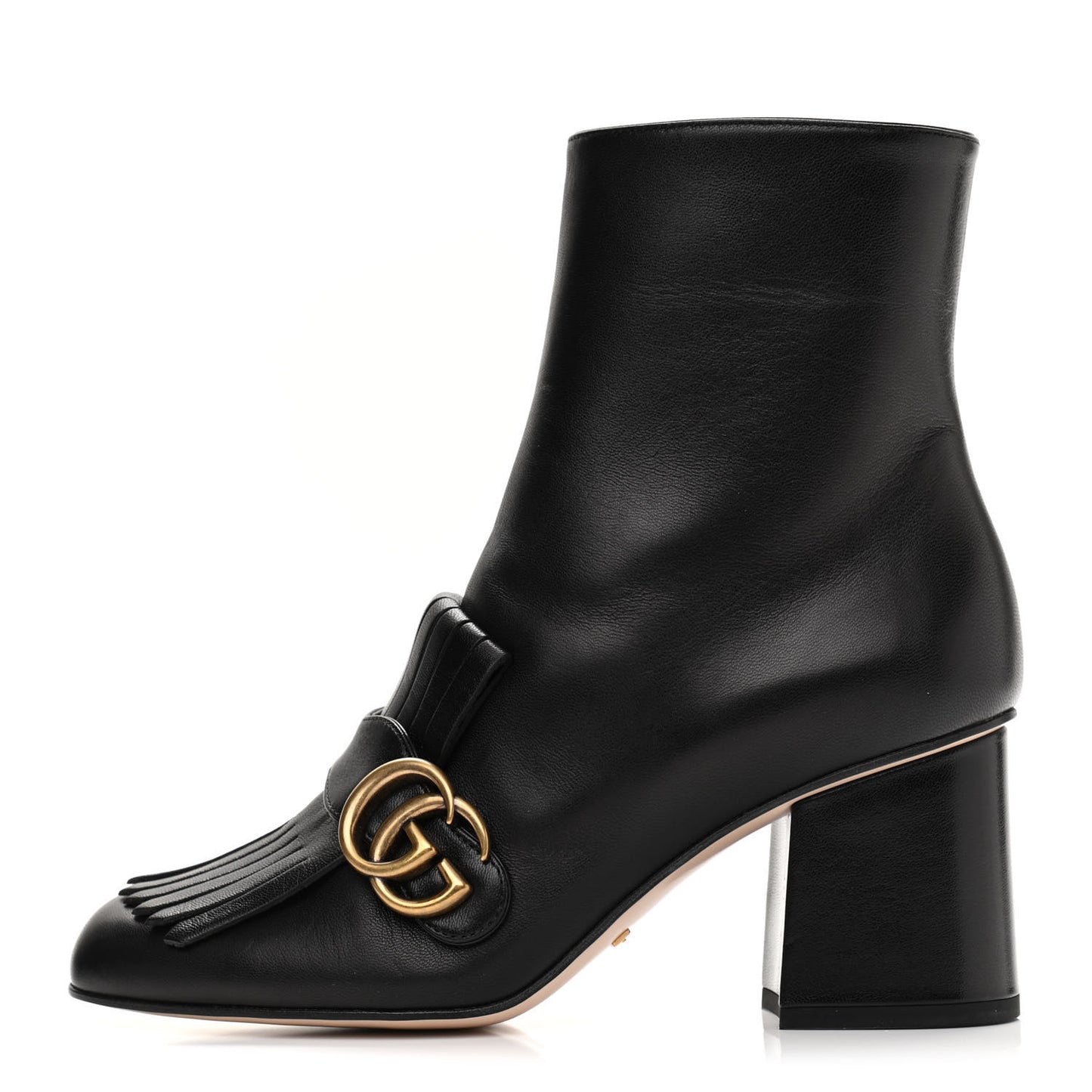 Malaga Kid GG Marmont Fringe 75mm Ankle Boots 37.5 Black