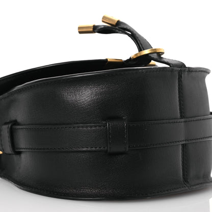 Chloe Grained Calfskin Embroidered Star Small Marcie Saddle Bag Black 8 of 14