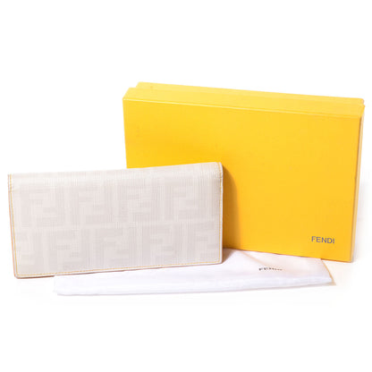 Fendi Zucca Spalmati Vitello Elite Continental Wallet White 5 of 10