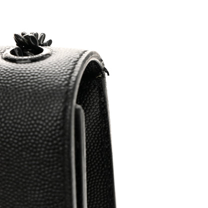 Saint Laurent Grain De Poudre Medium Classic Monogram Monochrome Kate Satchel Black 11 of 11